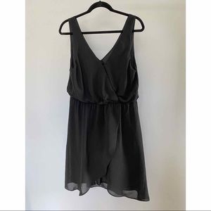 Black faux wrap dress